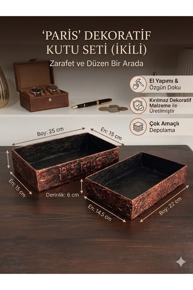 Vintage Design Dual-Compartment Decorative Box - Unbreakable Multi-Purpose Jewelry and Makeup Organizer