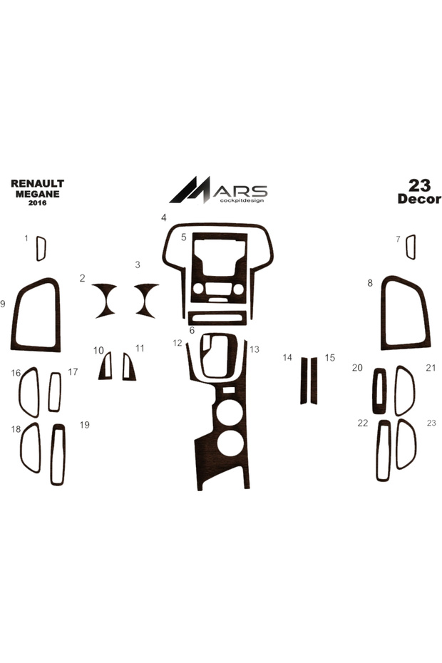 Renault Megane Console-Torpedo Covering 2016 23 Pieces