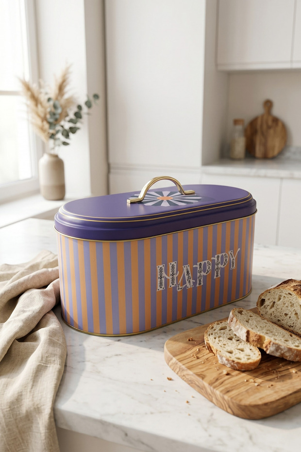 Oval Bread Box, 7 Lt, Feel Moods Happy