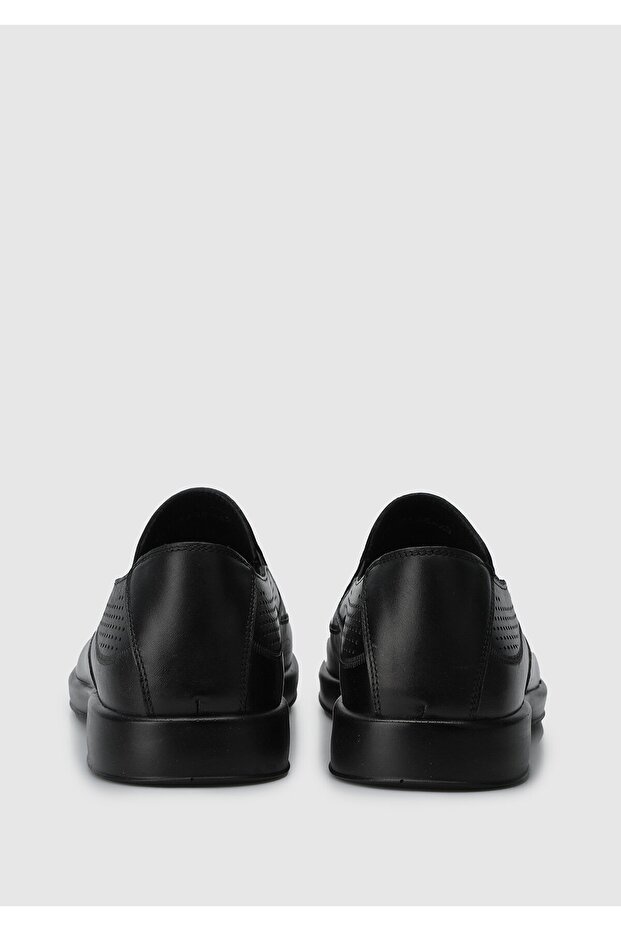 Black Leather Men's Shoes - 4