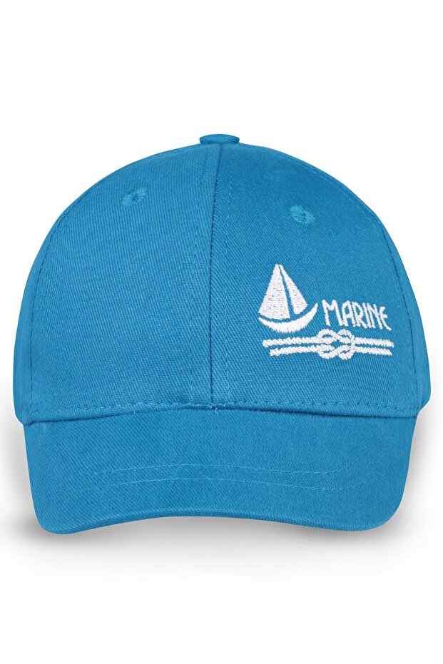 Marine Embroidery 2-5 Years Old Children's Boys Cap Hat - Blue