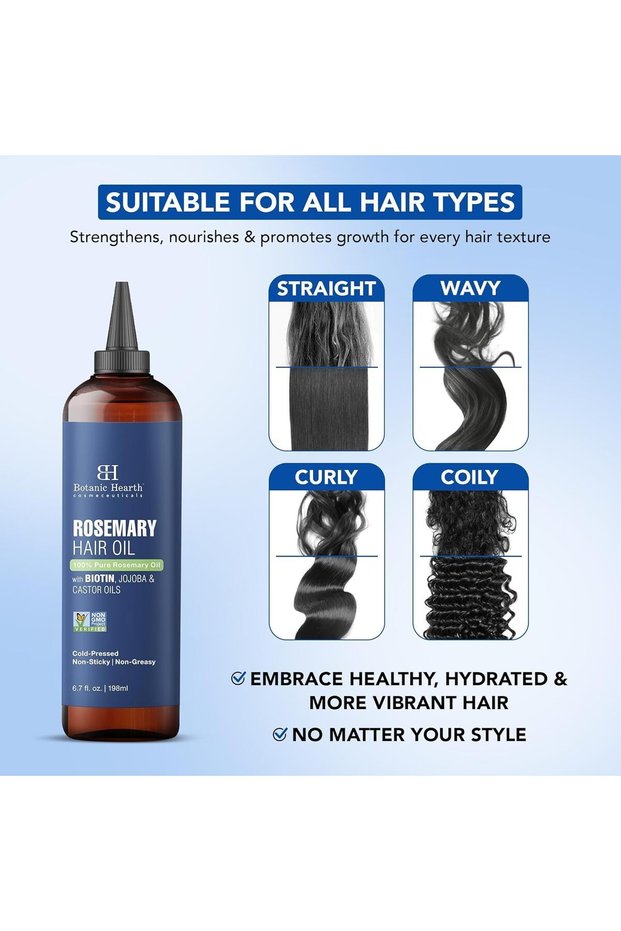 100% Pure Rosemary Oil For Hair Growth | 198 ML | Infused With Biotin, Jojoba & Castor Oil