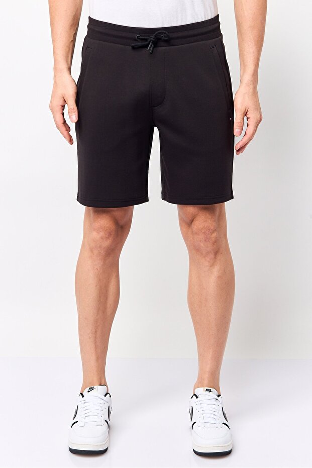 Men Drawstring Embroidered Logo Basic Short, Navy