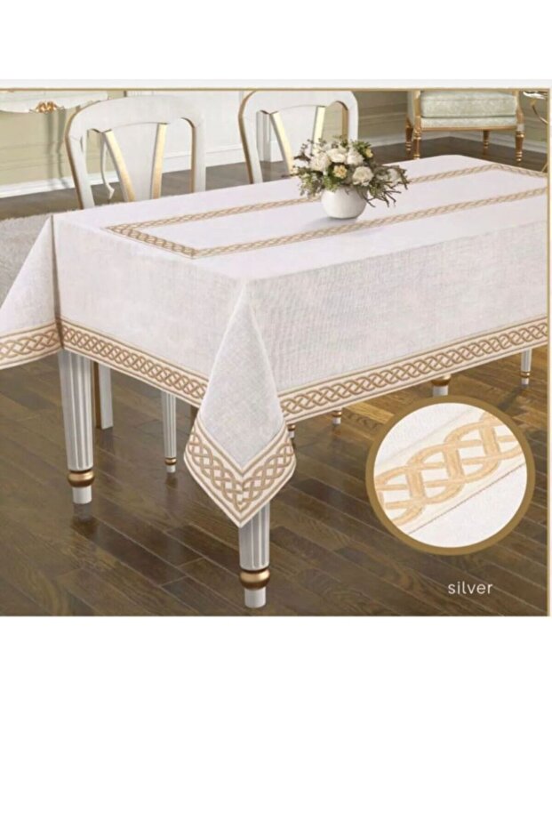 Tablecloth – Dertsiz 12-Person Single Tablecloth Dowry Gift Box Dertsiz Stain-Resistant Garden Linen