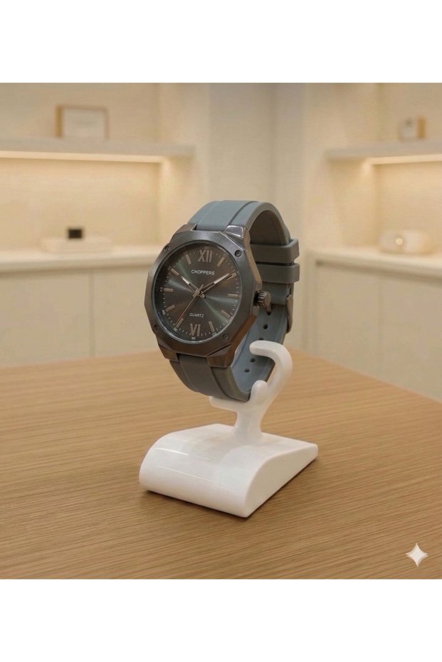 Premium Silicone Band Steel Case Special Design Men's Wristwatch White Black Grey Gold Silver