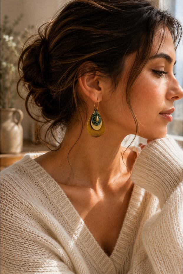 Authentic Vintage Drop Earrings Bohemian Vintage Ethnic Design Women's Earrings