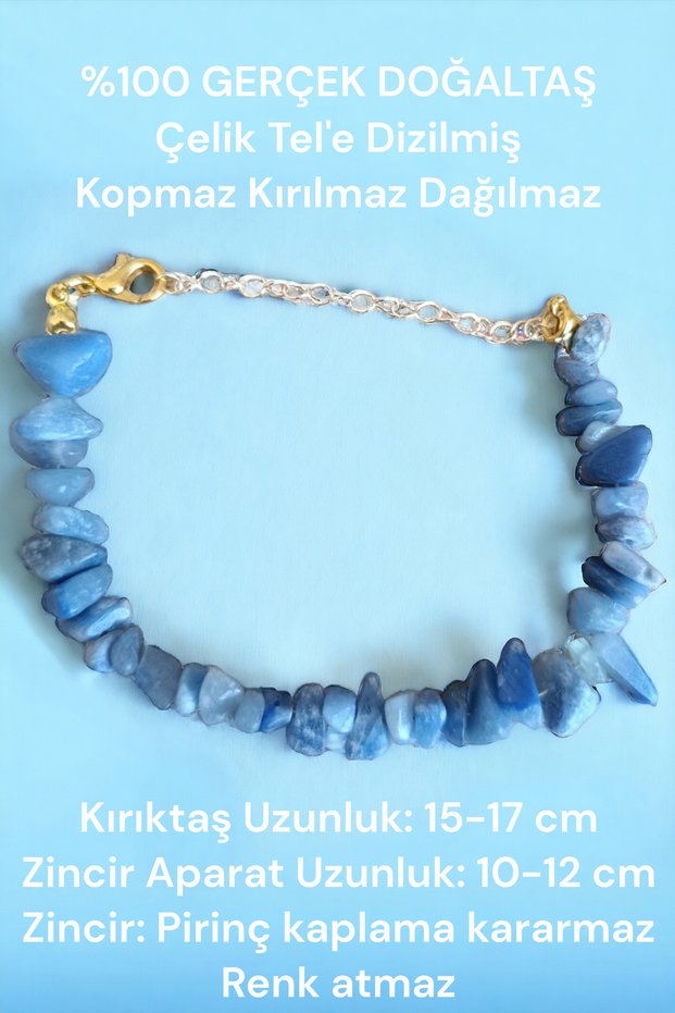 Sodalite Stone Broken Stone Bracelet Real Natural Stone Brass Plated Extension Chain Certified Bracelet