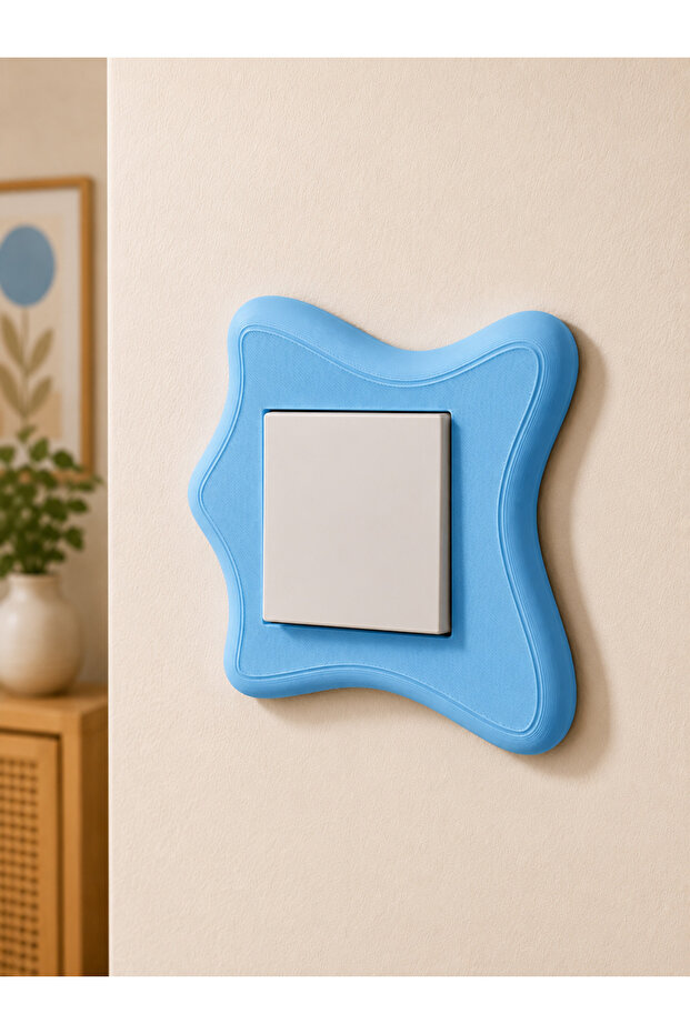 Modern Decorative Switch Frame – Wavy Light Switch Button Ornament Minimal Home Decor