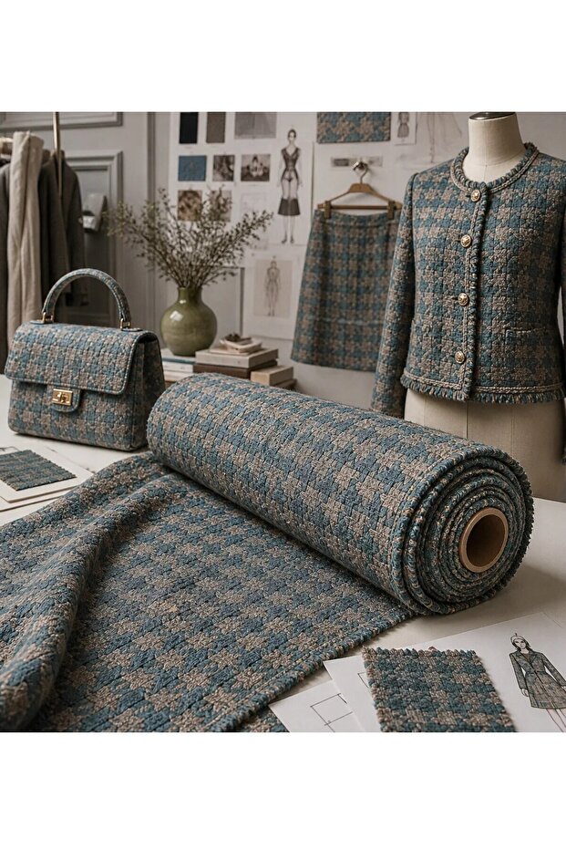 Chanel tweed woven fabric, 65% polyester 35% cotton (150 x 100 cm 270 grams)