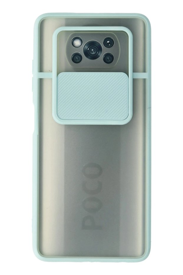 Ilkeshop New Pohone X3 Case Palm Frosted Camera Sliding Silicone (170004) - Turquoise