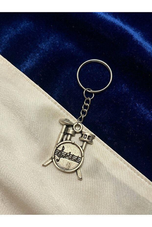 Drum Set Modern Masculine Design Men's Keychain