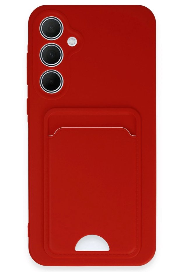 Ilkeshop New Galaxy A35 5g Case Kelvin Silicone with Business Card Holder (210617) - Red