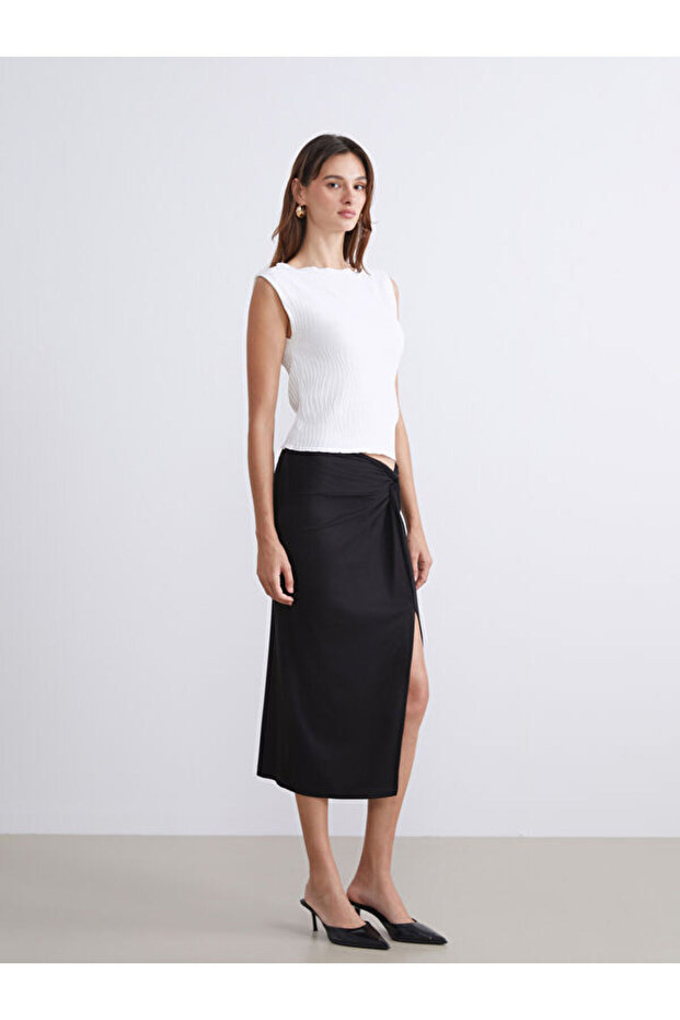 Gathered Skirt with Elastic Waist