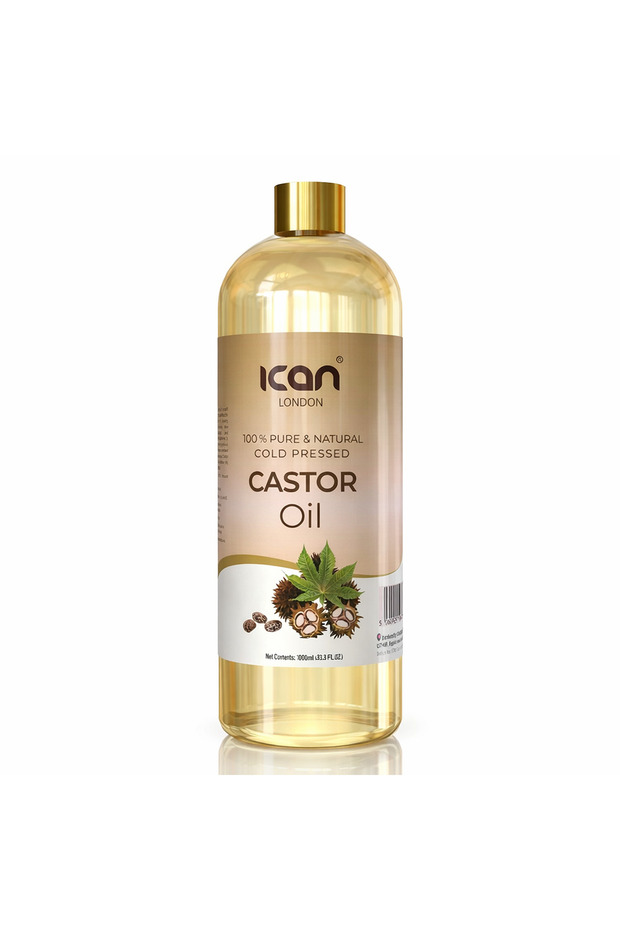 Castor Oil 1000ml – Pure & Natural Cold Pressed Multipurpose Oil | Hair, Skin, Eyebrow & Eyelash Care