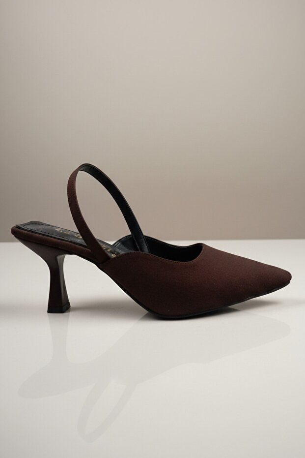 Le Guzzi̇ Aci Brown Thin Heel Closed Toe Ankle Strap Women's Heel Shoes