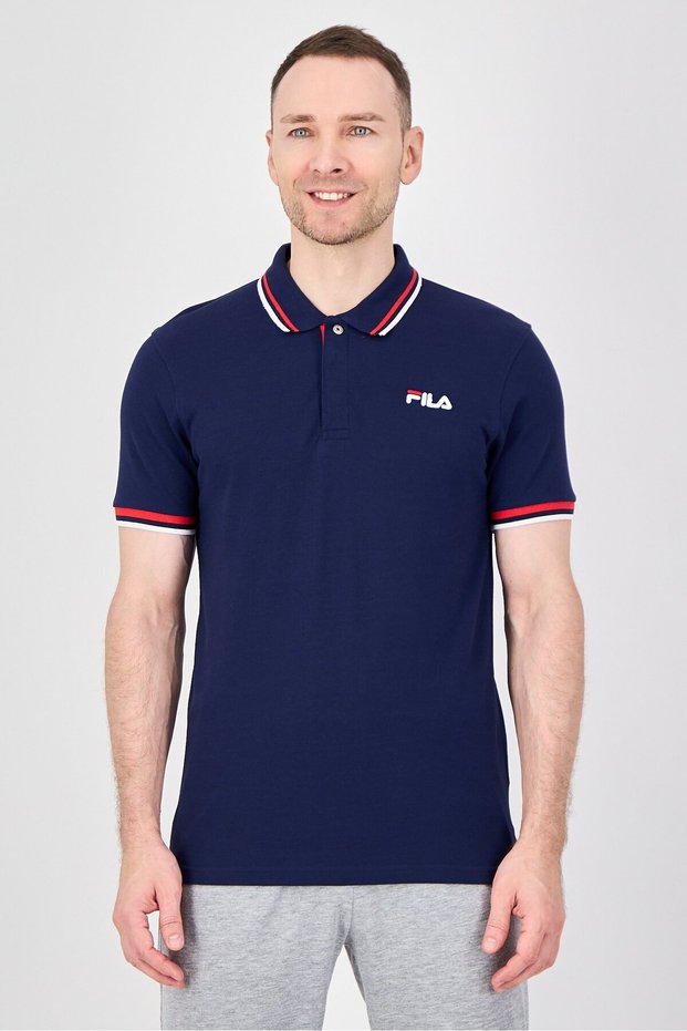 Men Sportswear Fit Short Sleeve Outdoor Polo Shirt, Navy