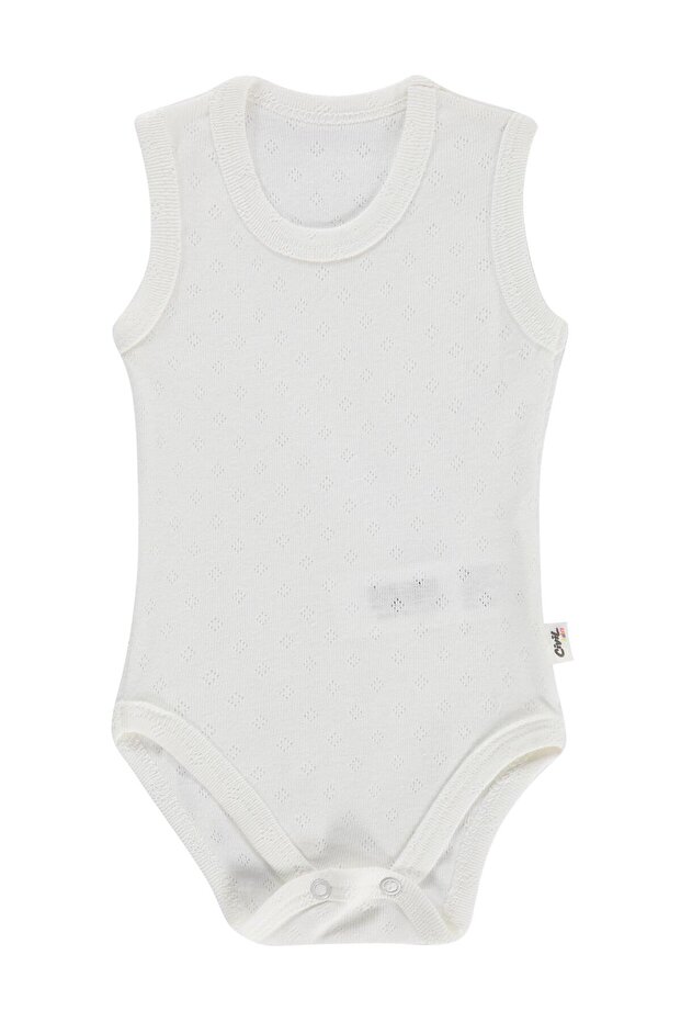 Jacquard 3-36 Month Snap Fastener Badi - White