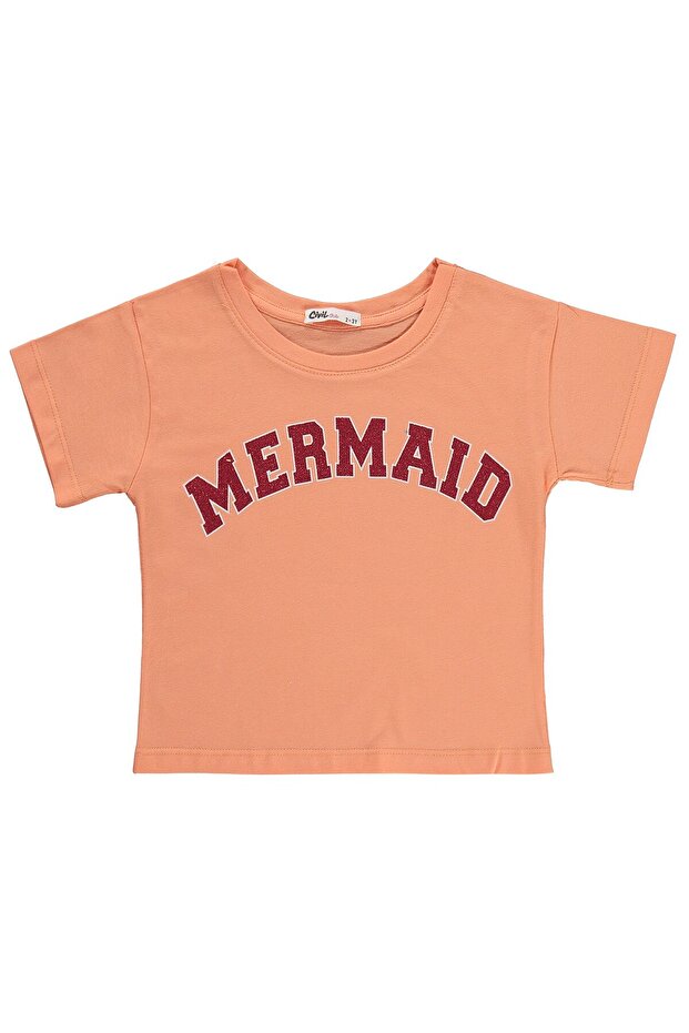 Mermaid Printed T-Shirt for Ages 2-5 - Powder