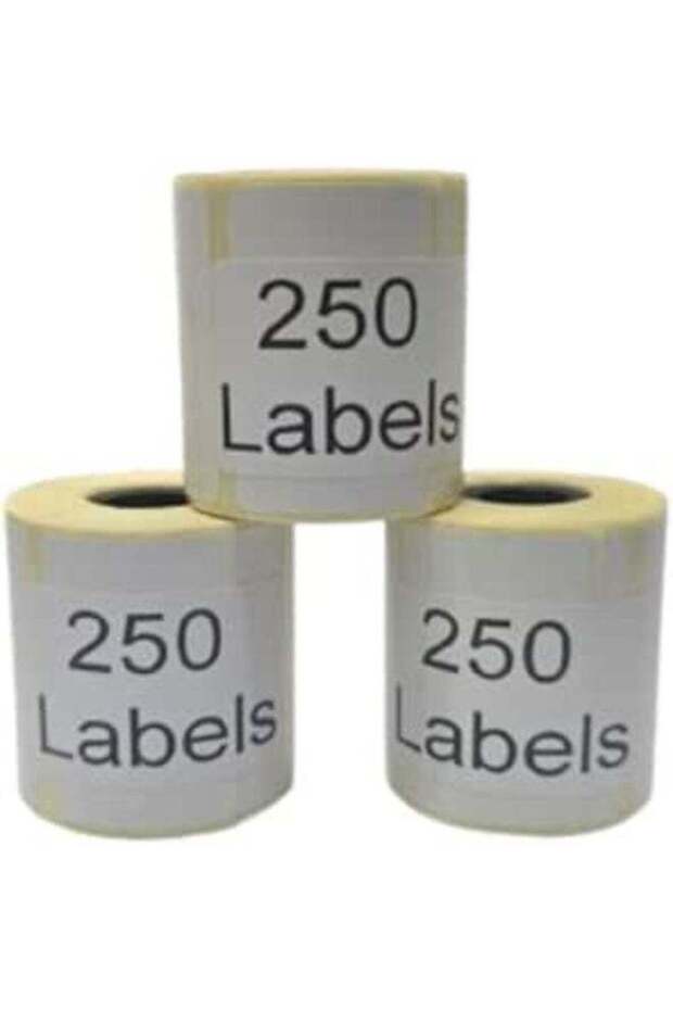 Thermal Label Stickers for Label Maker Machine (White - 38x25mm - 250 Stickers / Roll) - Pack of 3 R