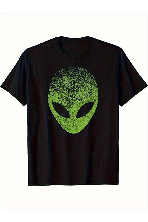 Men's Alien Head Pattern T-shirt - 1