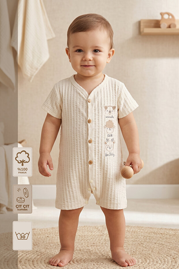 - 100% Cotton Muslin Baby Romper