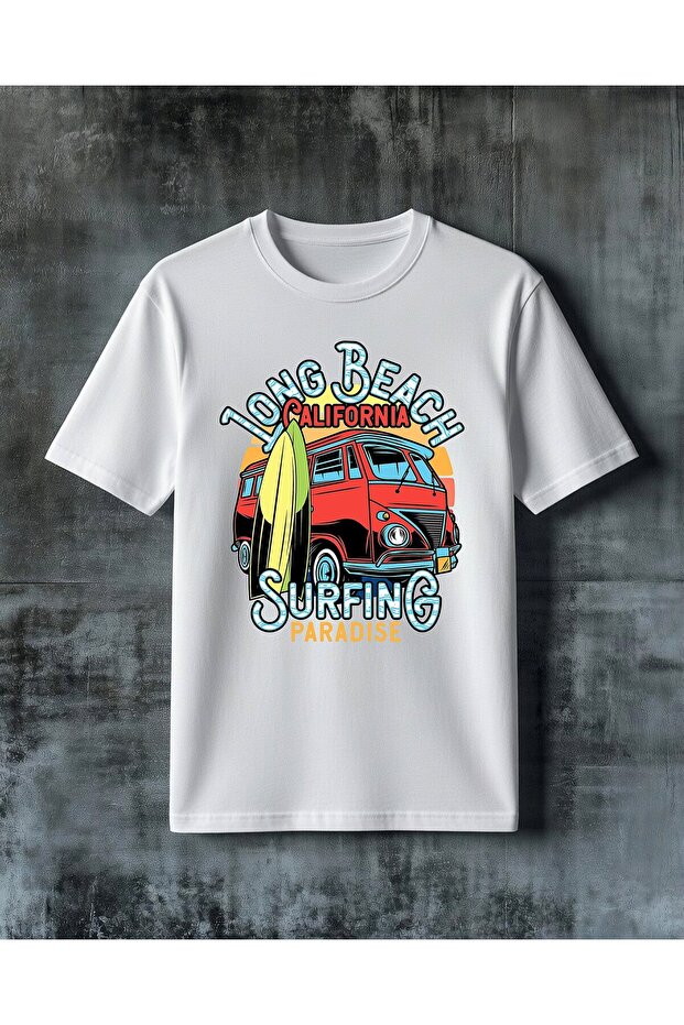 Long Beach Surfing Printed Oversize T-Shirt