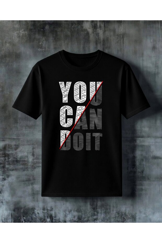 You Can Doit Motivation Printed Oversize T-Shirt