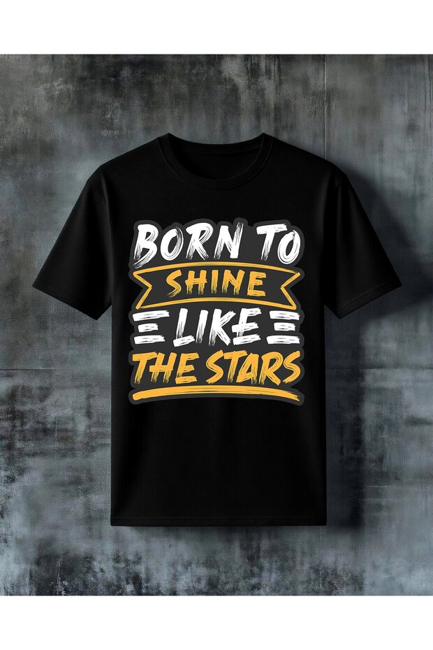 تي شيرت كبير الحجم مطبوع عليه نجمة Born to Shine