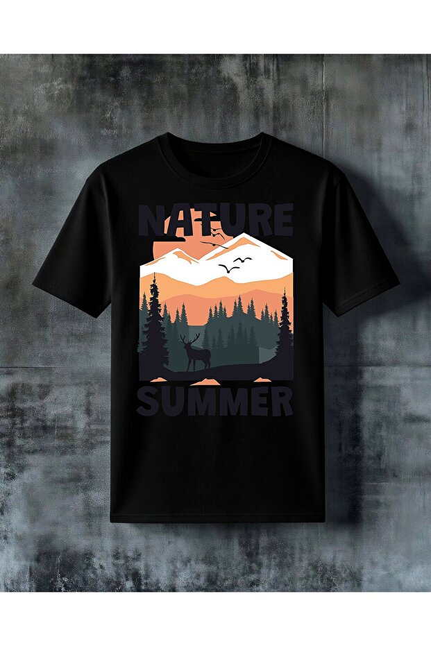 Nature Summer Printed Oversize T-Shirt
