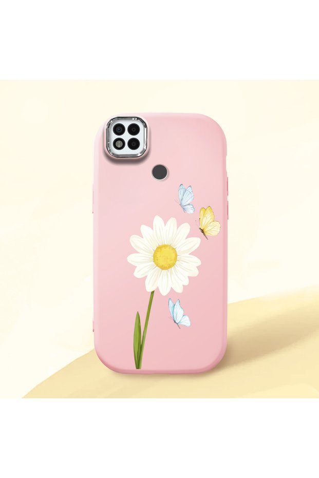 Poco C31 Compatible Shock-Absorbing Camera Protected Pink Silicone Case