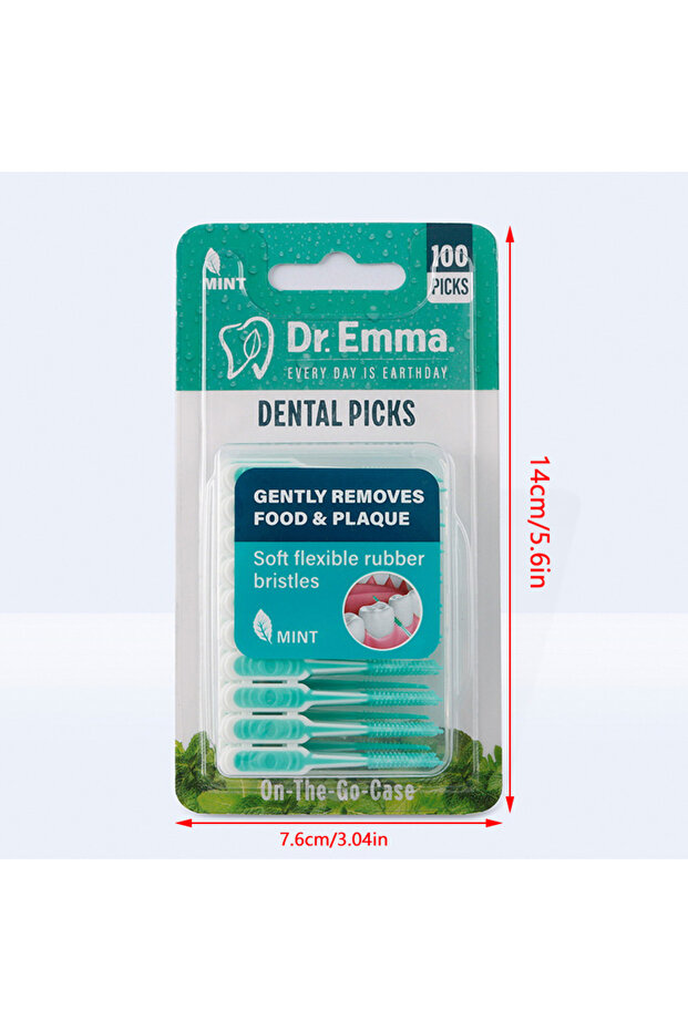 1Pack ▶100Pcs/box Interdental Silicone Brushes Dental Toothpicks Brush Between Teeth With Thread Ora