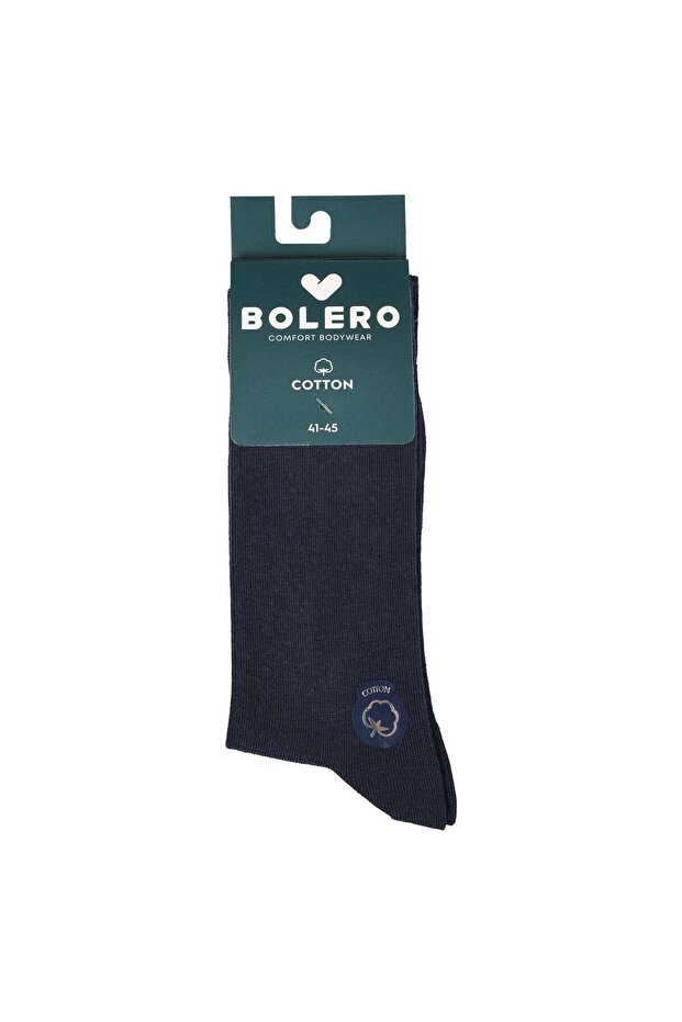 Men's Seamless Cotton Socks Plain Navy Blue
