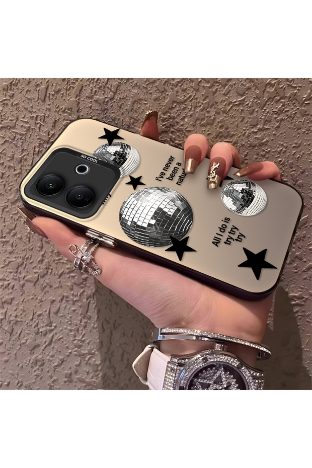 Vivo V60 Lite 4G/5G Compatible Minimalist Black Star Case, Durable Protective Case for Everyday Use