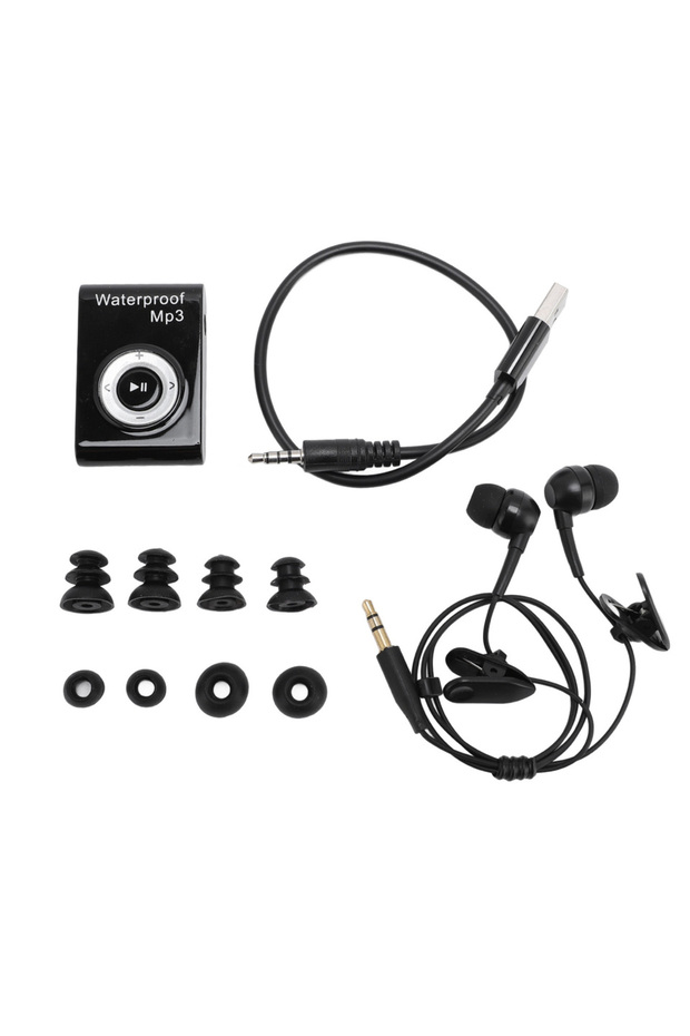 Black Swimming MP3 Player Swimming Headphone IPX8 Waterproofing Various Sound Formats 8GB Memory Por