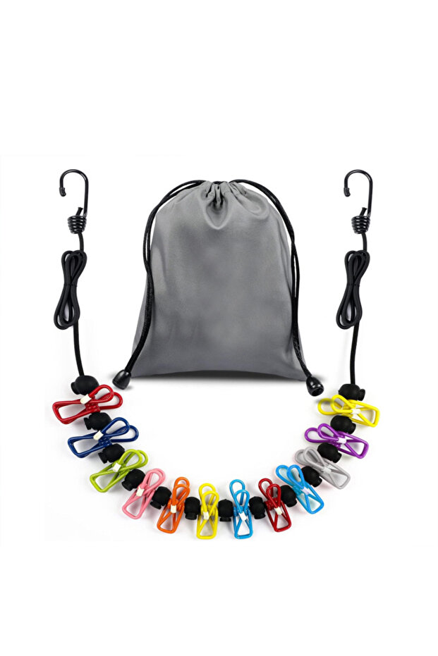 black Retractable Portable Clothesline for Travel with 12 Clothes Clips Indoor Drying line Outdoor C