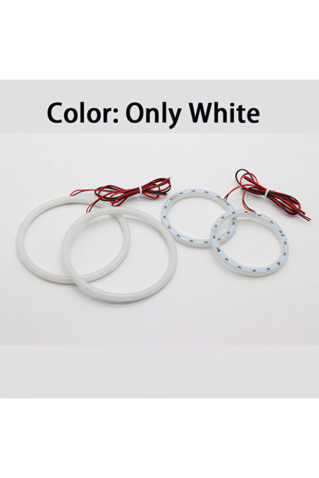 white 1 Durable SMD Cotton Light Switchback LED Angel Eye Halo Ring DRL Kit For Volkswagen