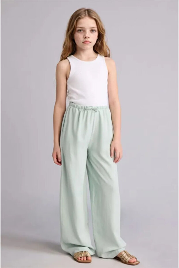 Wide Leg Linen Blend Trousers H1219A826Sm