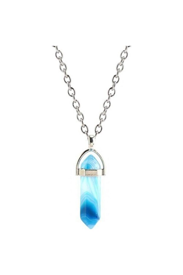 Blue Agate Natural Stone Necklace