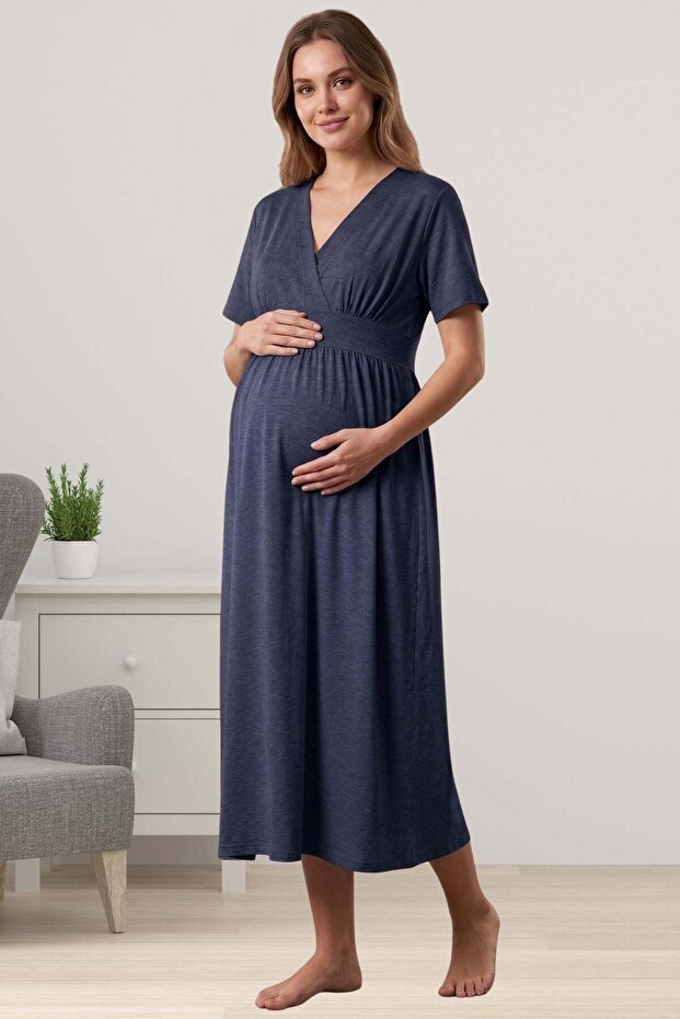 Short Sleeve Cotton Relaxed Fit Maternity Dress