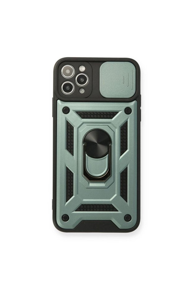 Apple iPhone 11 Pro Max Case Pars Silicone with Lens Ring - Green