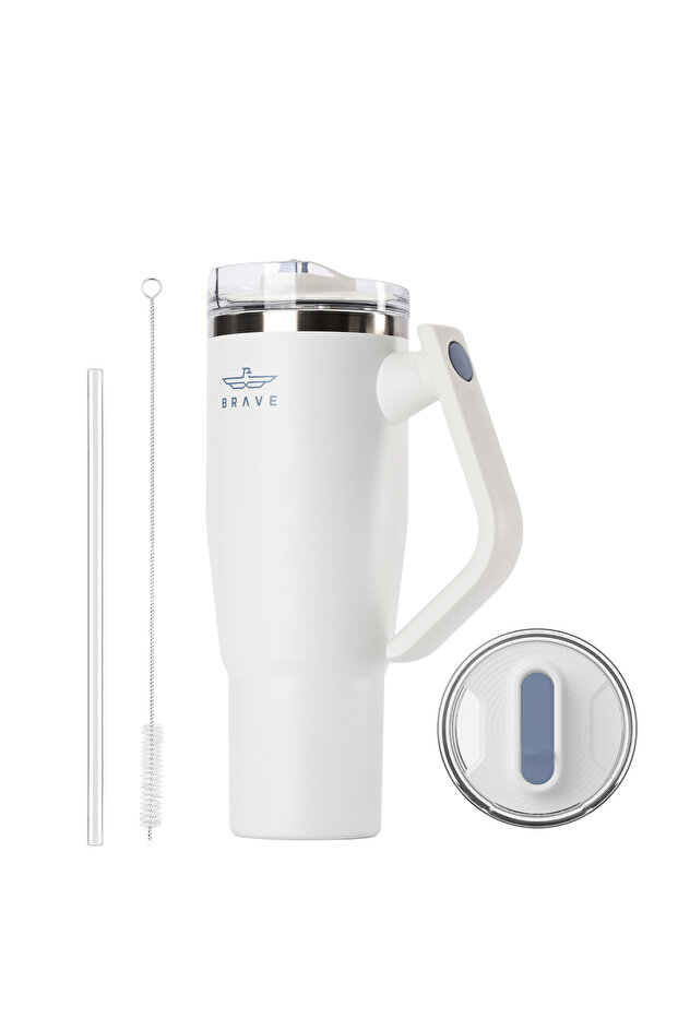 Temp Guard Vacuum Insulated Travel Mug – 180° Rotating Handle, 24H Cold & 12H Hot Retention, Leak-Proof Lid - 1200ml