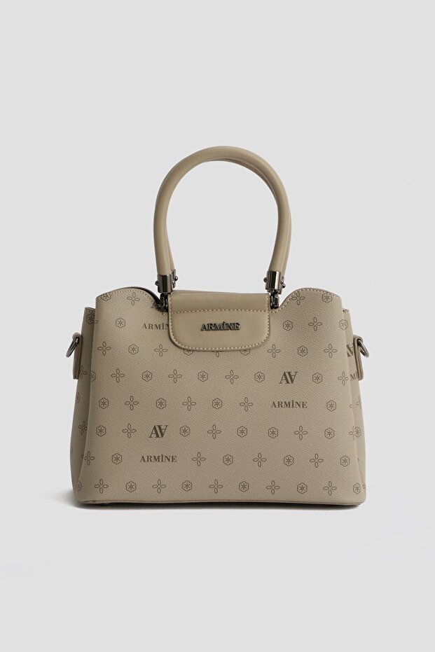 Modern Mink Printed Handy Handbag - Stylish Daily Bag