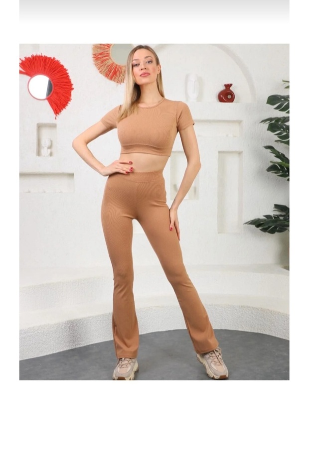 Women's Black Spanish Leg Ribbed Fabric Leggings – High Waist, Stretchy & Stylish