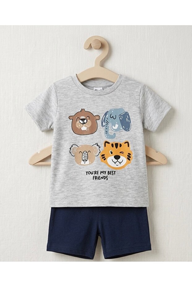Boys' Summer Top and Bottom Set with Shorts