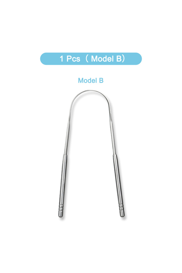 Model B Stainless Steel Tongue Scraper 3 Models Rust-Resistant Durable Tongue Cleaner Bad Breath Rem