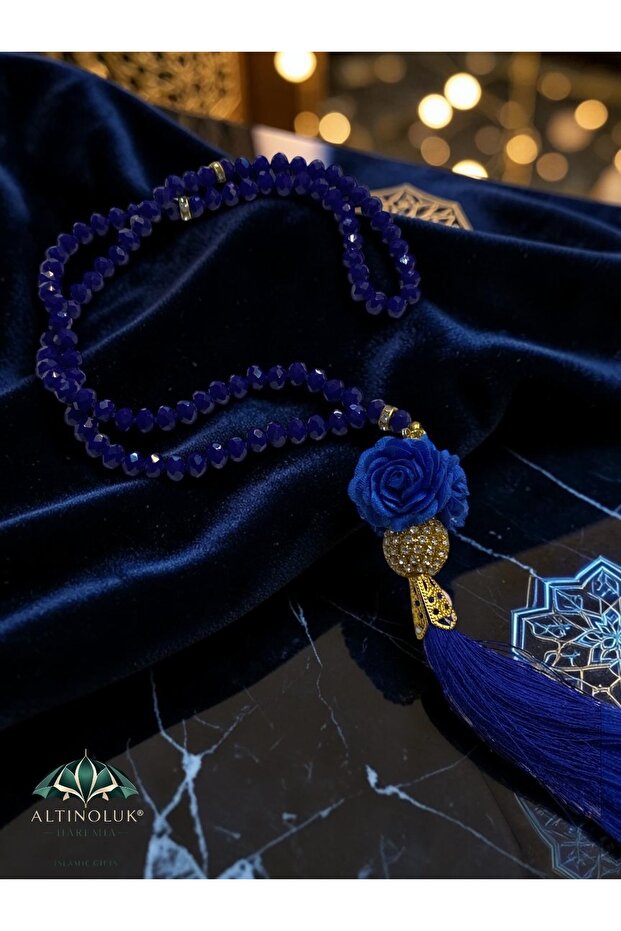 Crystal Stone Rose Detailed 99' Rosary 8 mm | Stylish Gift Model