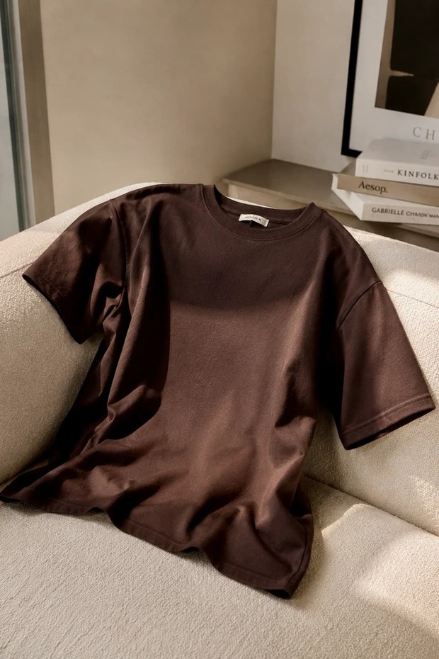 Men's Oversize Basic Crew Neck Cotton T-Shirt My3535 - 2