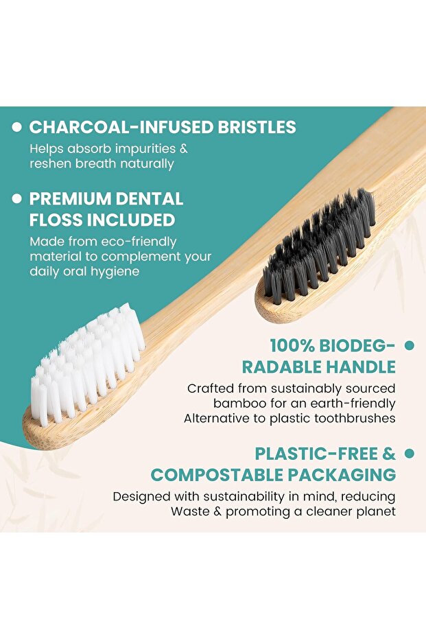 Bamboo Toothbrushes Set – 10-Pack - 5