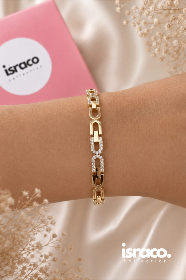 Vip Zircon Stone Clip Model Steel Women's Bracelet