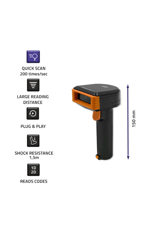 SCANNER DE CODURI DE BARE 1D FĂRĂ FIR | 2D | +STATION DOKUJƒÑCA - 3
